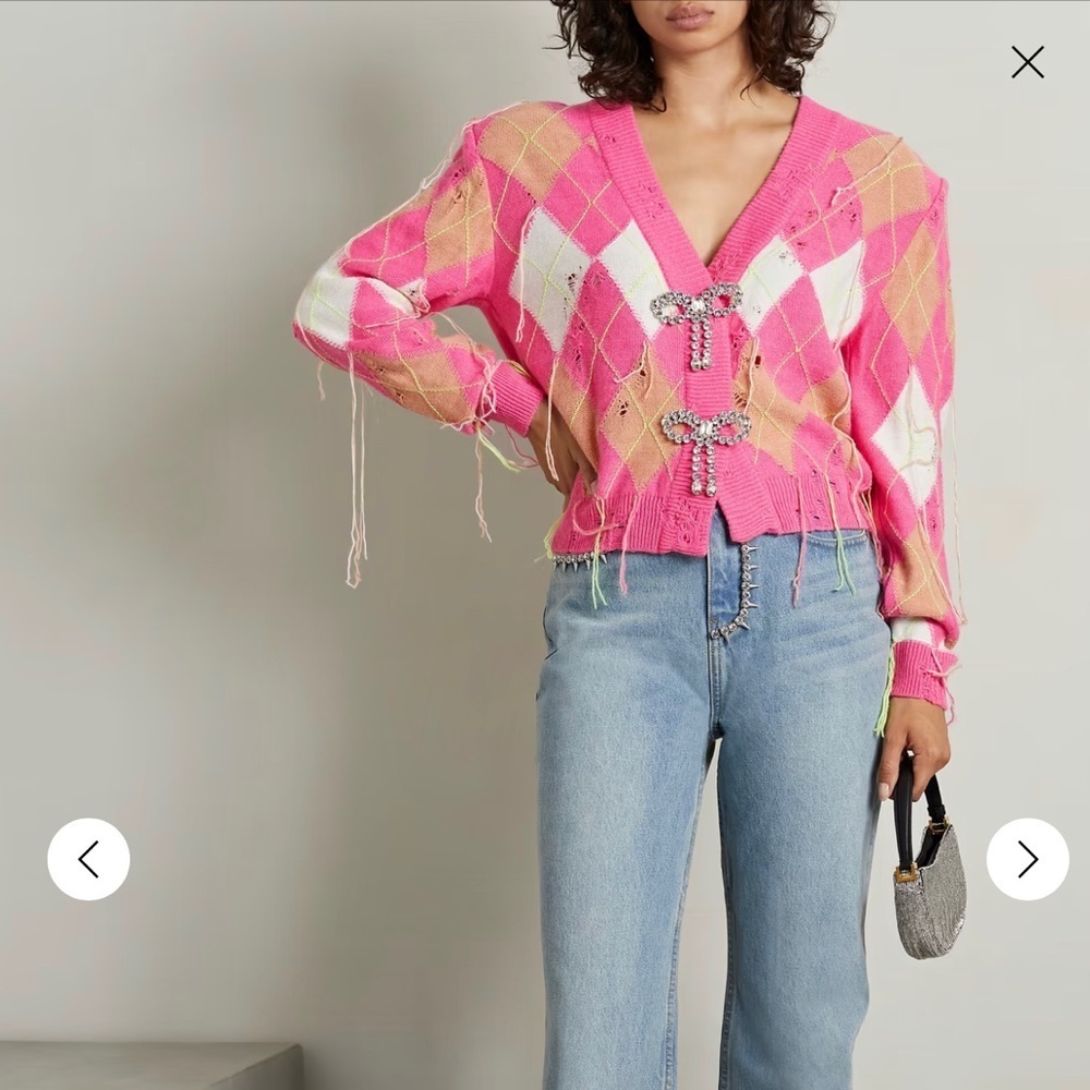 AREA
Crystal-embellished cardigan